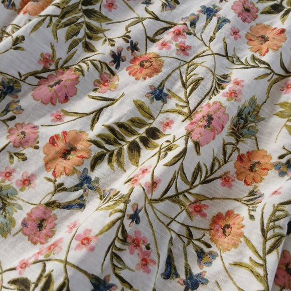 j.jill ♡ pima short sleeve v-neck tee shirt flowers floral - Picture 10 of 10